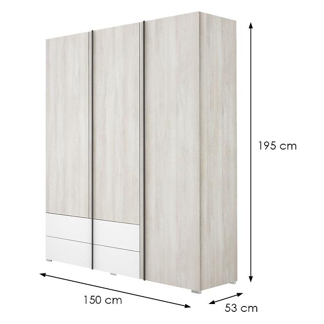 Skriňa Remo RM1 dub wilton/biela/antracit