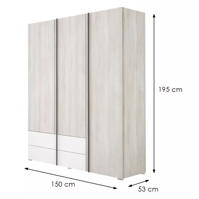 Skriňa Remo RM1 dub wilton/biela/antracit,2