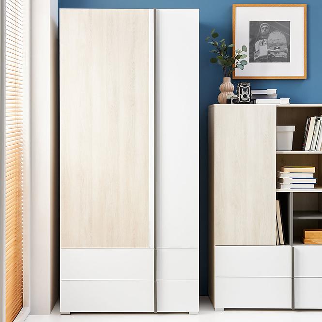 Skriňa Remo RM2 dub wilton/biela/antracit,3