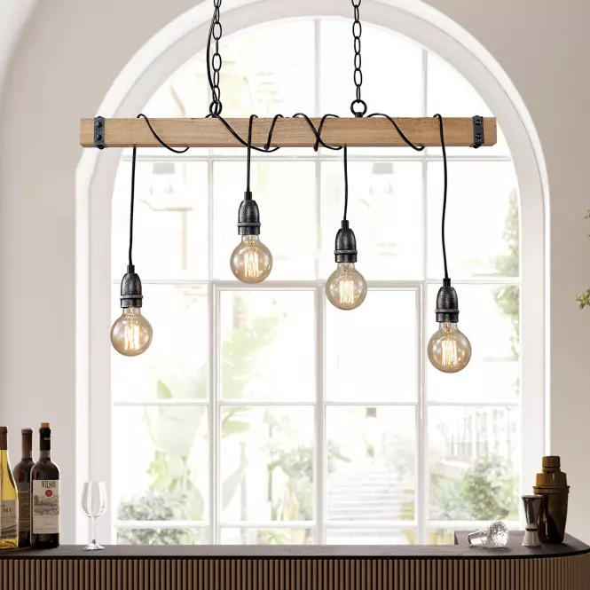 Luster 2023007 WOOD+BLACK E27 LW4