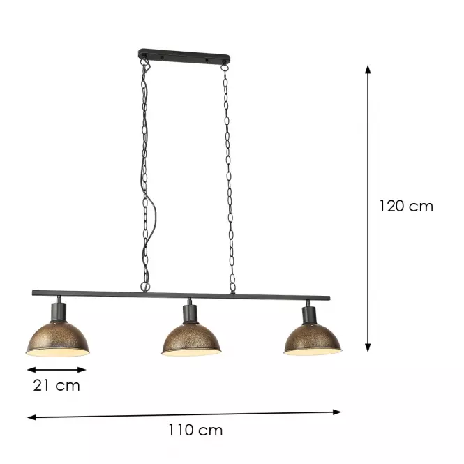 Luster 2023016 BLACK + ANTIQUE BRONZE E27 LW3