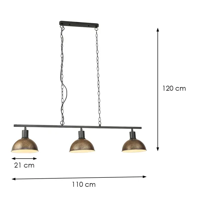 Luster 2023016 BLACK + ANTIQUE BRONZE E27 LW3,3