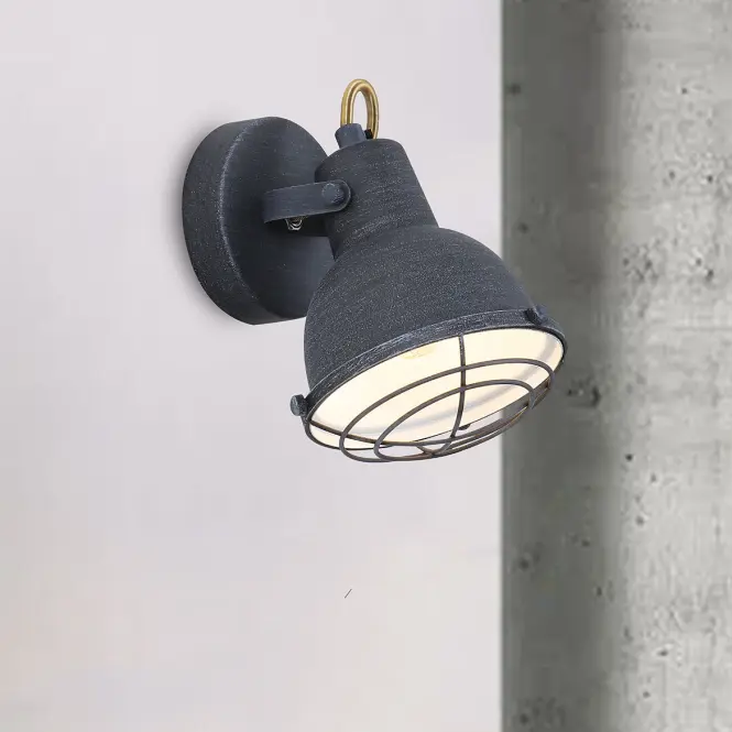 Nástenné bodové svietidlo 2021153 ANTIQUE GREY E27 LS1