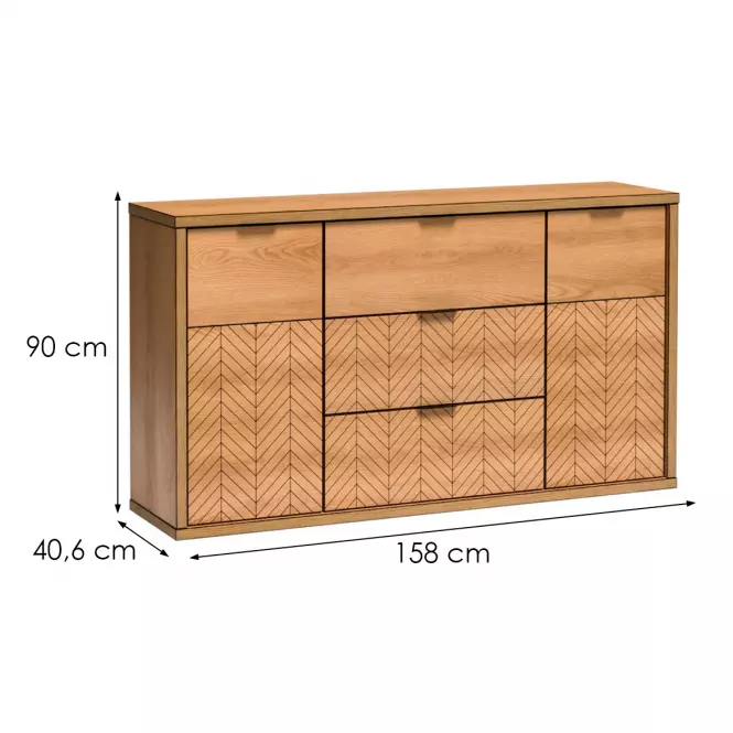 Komoda Fonti F3 Dub karamelový