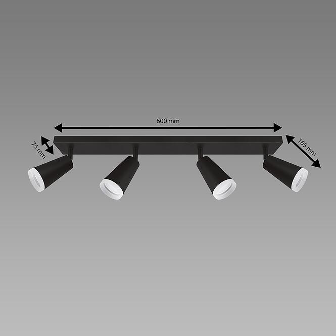 Stropné bodové svietidlo SANA GU10 4L BLACK 04148 LS4,3
