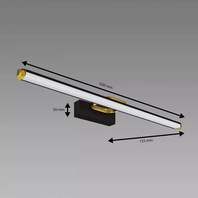 Nástenné svietidlo PRYMUS LED 12W čierne NW 04020 K1