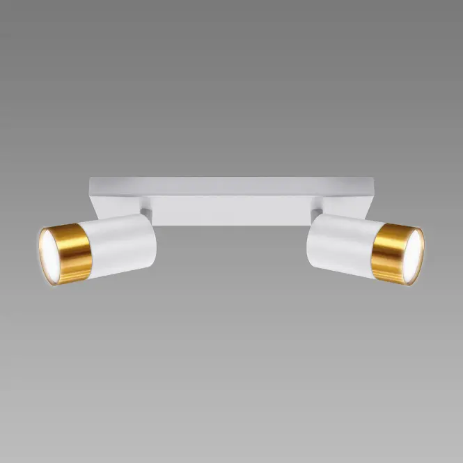Stropné bodové svietidlo  PUZON SPT GU10 2L WHITE/GOLD 04124 LS2