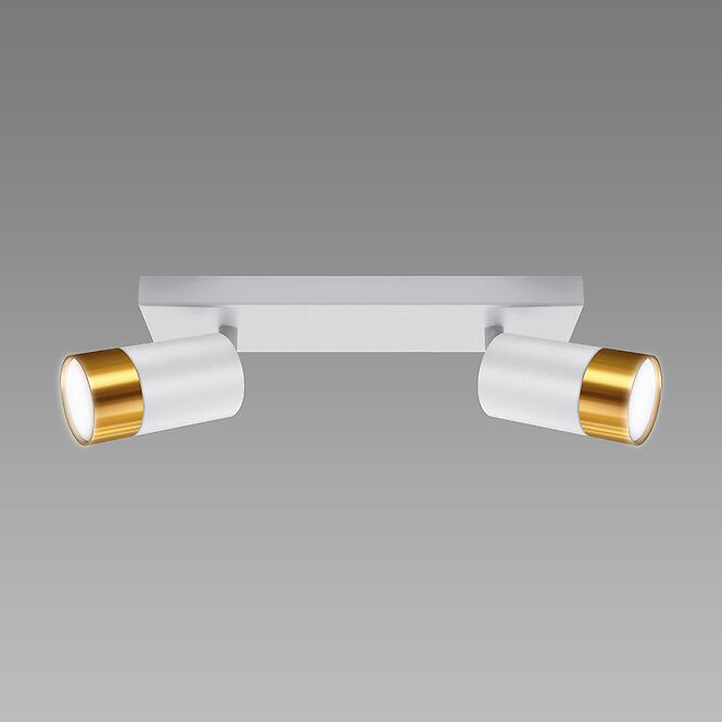 Stropné bodové svietidlo  PUZON SPT GU10 2L WHITE/GOLD 04124 LS2