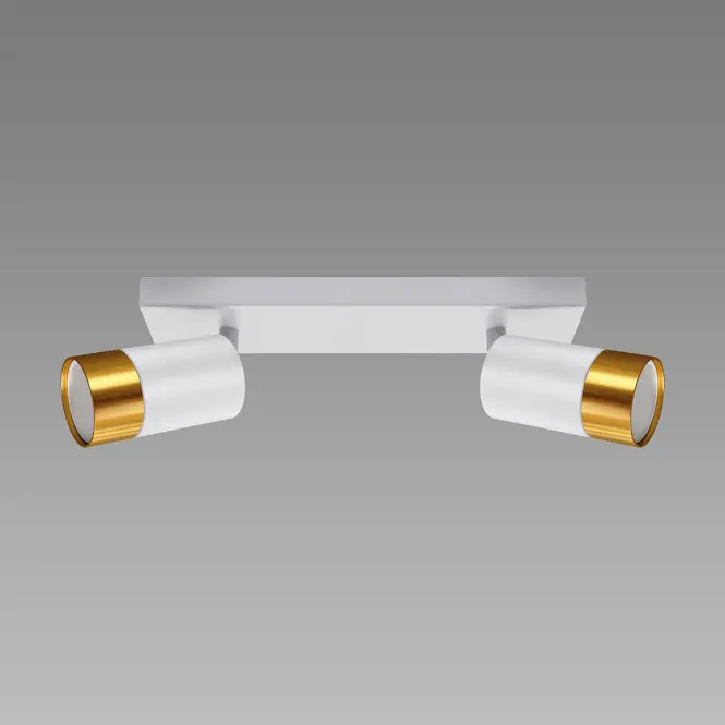 Stropné bodové svietidlo  PUZON SPT GU10 2L WHITE/GOLD 04124 LS2
