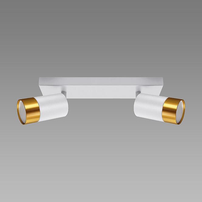 Stropné bodové svietidlo  PUZON SPT GU10 2L WHITE/GOLD 04124 LS2,2