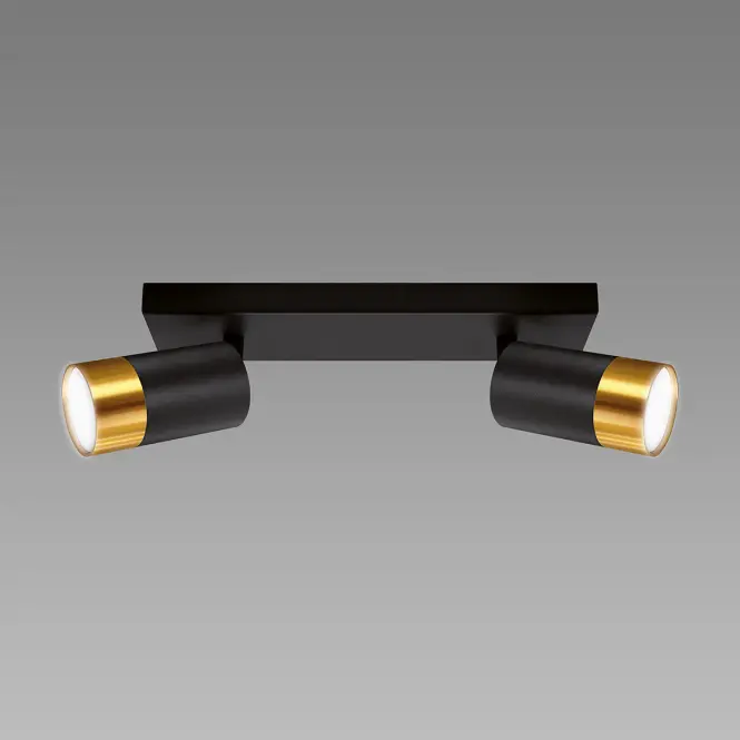 Stropné bodové svietidlo PUZON SPT GU10 2L BLACK/GOLD 04125 LS2