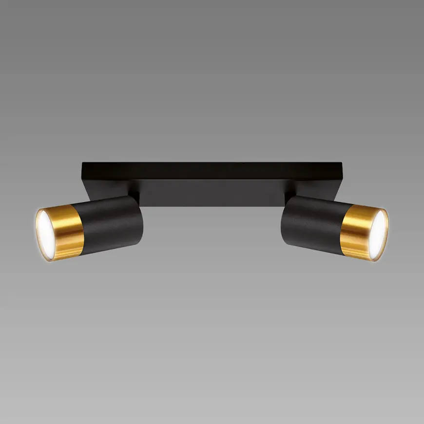 Stropné bodové svietidlo PUZON SPT GU10 2L BLACK/GOLD 04125 LS2
