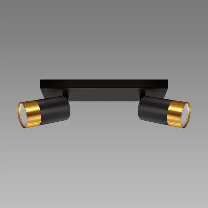 Stropné bodové svietidlo PUZON SPT GU10 2L BLACK/GOLD 04125 LS2