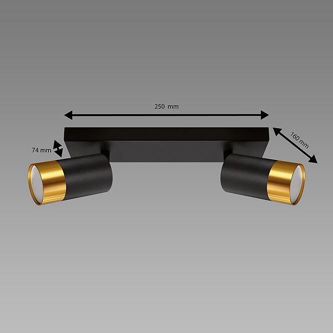 Stropné bodové svietidlo PUZON SPT GU10 2L BLACK/GOLD 04125 LS2,3