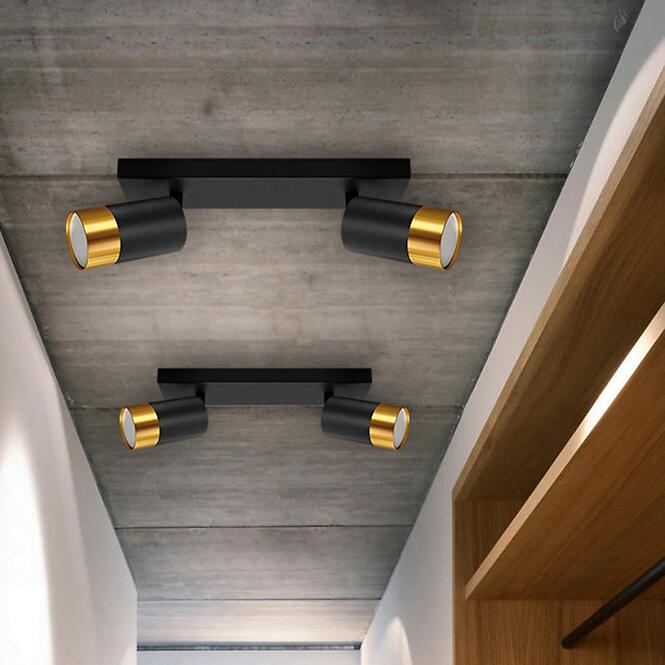 Stropné bodové svietidlo PUZON SPT GU10 2L BLACK/GOLD 04125 LS2,5