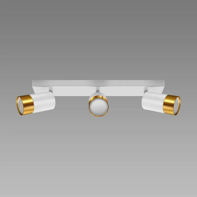 Stropné bodové svietidlo PUZON SPT GU10 3L WHITE/GOLD 04126 LS3