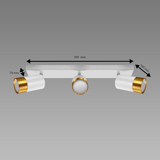 Stropné bodové svietidlo PUZON SPT GU10 3L WHITE/GOLD 04126 LS3