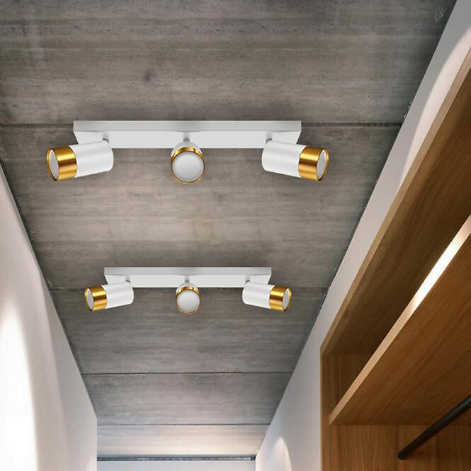Stropné bodové svietidlo PUZON SPT GU10 3L WHITE/GOLD 04126 LS3,5