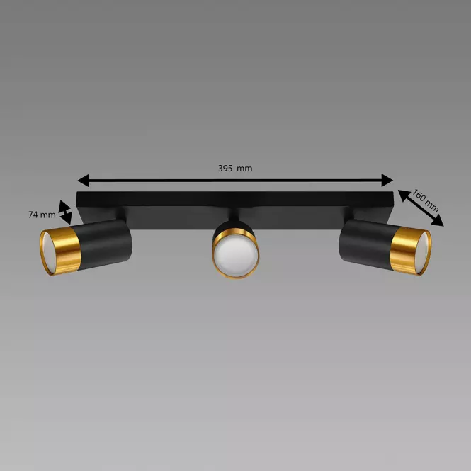 Luster PUZON SPT GU10 3L BLACK/GOLD 04127 LS3