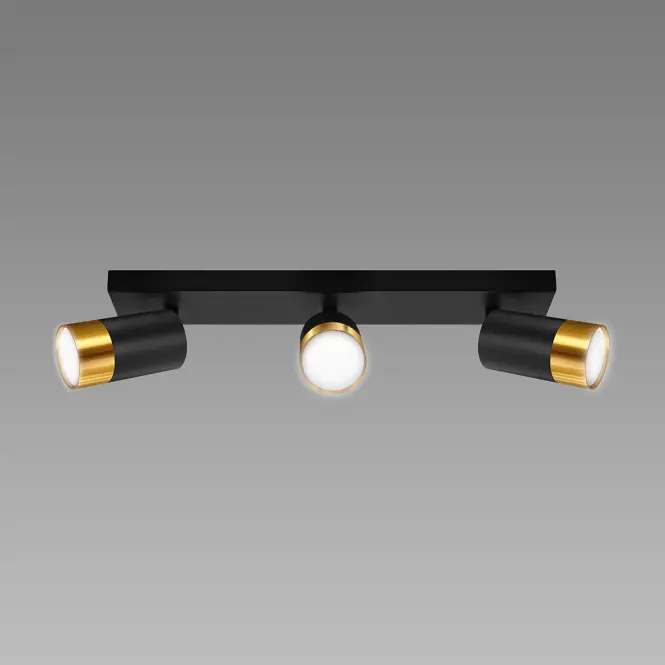 Stropné bodové svietidlo PUZON SPT GU10 3L BLACK/GOLD 04127 LS3