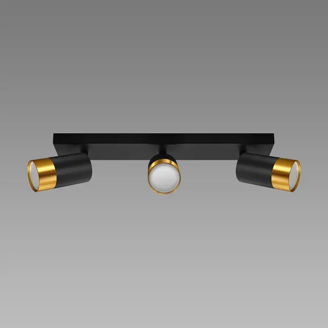 Stropné bodové svietidlo PUZON SPT GU10 3L BLACK/GOLD 04127 LS3