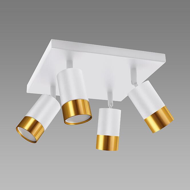 Stropné bodové svietidlo PUZON SPT GU10 4D WHITE/GOLD 04128 LS4