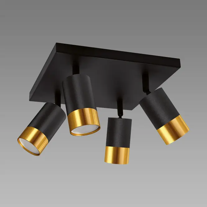 Stropné svietidlo PUZON SPT GU10 4D black/gold 04129 LS4