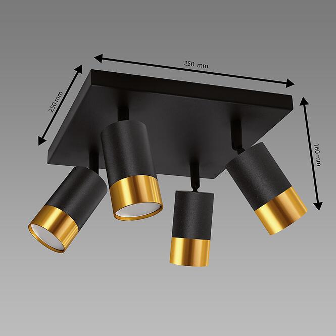 Stropné svietidlo PUZON SPT GU10 4D black/gold 04129 LS4,3