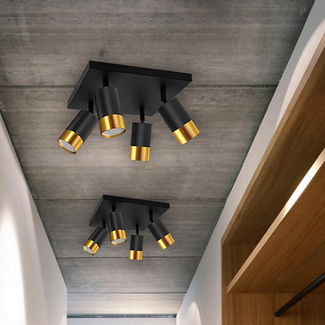 Stropné svietidlo PUZON SPT GU10 4D black/gold 04129 LS4,5