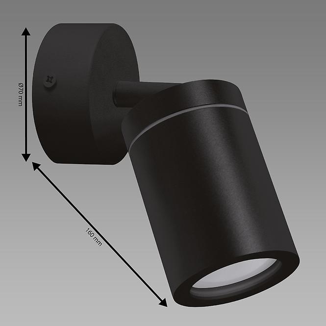 Nástenné svietidlo TENOR GU10 1C čierne 04069 IP44 LS1