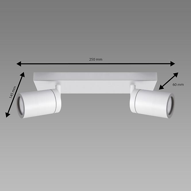 Stropné bodové svietidlo TENOR GU10 2L WHITE 04070 IP44 LS2