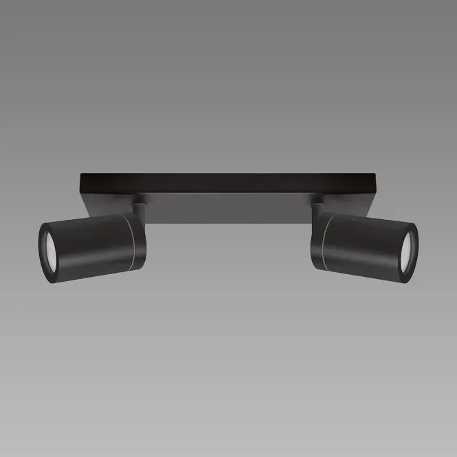 Stropné bodové svietidlo TENOR GU10 2L BLACK 04071 IP44 LS2,2