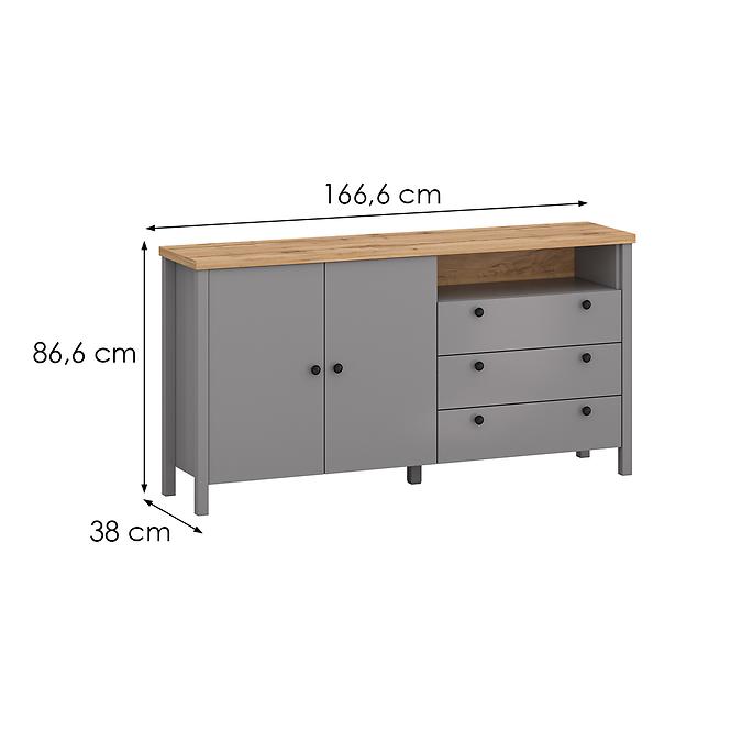 Komoda 2D3S Melini Gray K