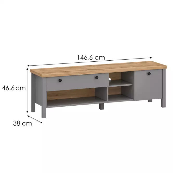 TV stolík 1D1S Melini Gray B,2