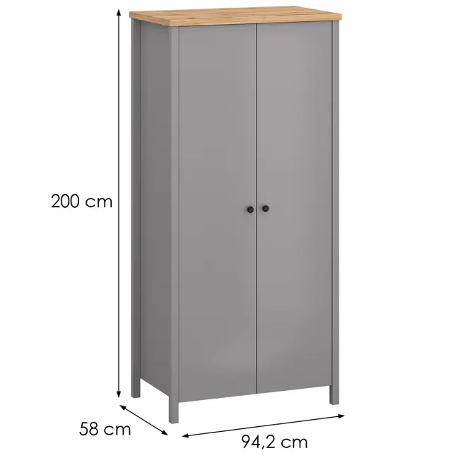 Skriňa 2D Melini Gray F,2