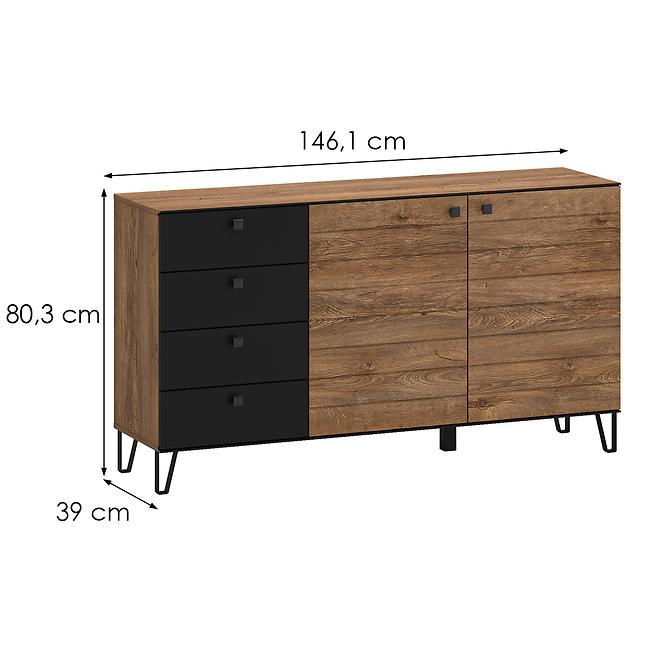 Komoda 2D4S Weil E burgund oak