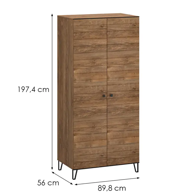 Skriňa Weil F 89 cm - burgund dub, dvojdverová,2
