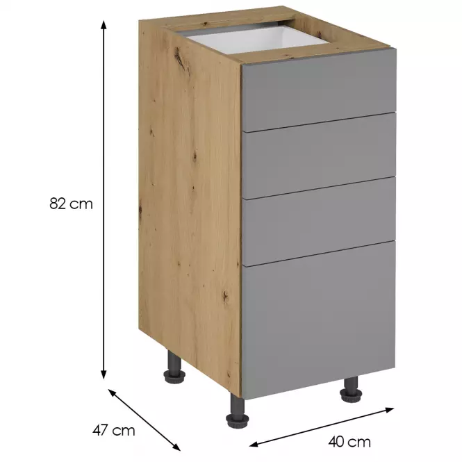 Kuchynská skrinka Langen D40S4 push beige,2