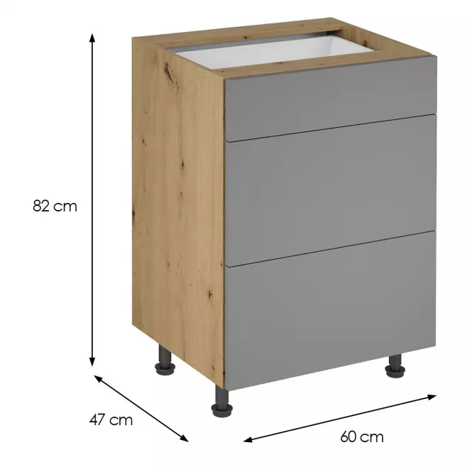 Kuchynská skrinka Langen D60S3 push beige,2