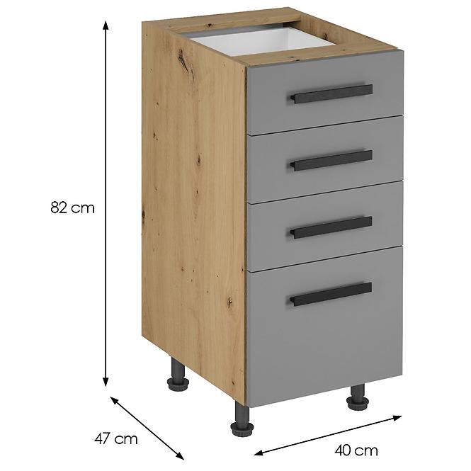 Kuchynská skrinka Langen D40S4 úchyt  beige