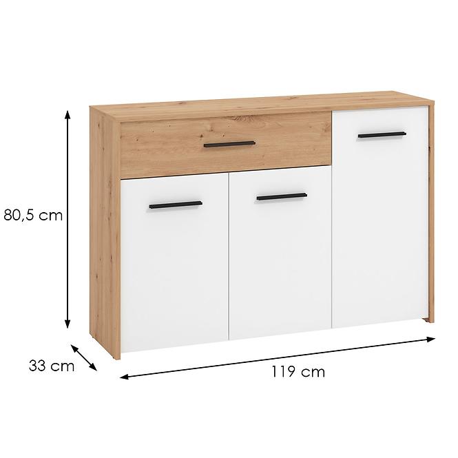 Komoda Varadero artisan/biela 3K1F 11011610,2