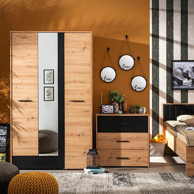 Komoda Varadero artisan/čierny 3F 11011629,7