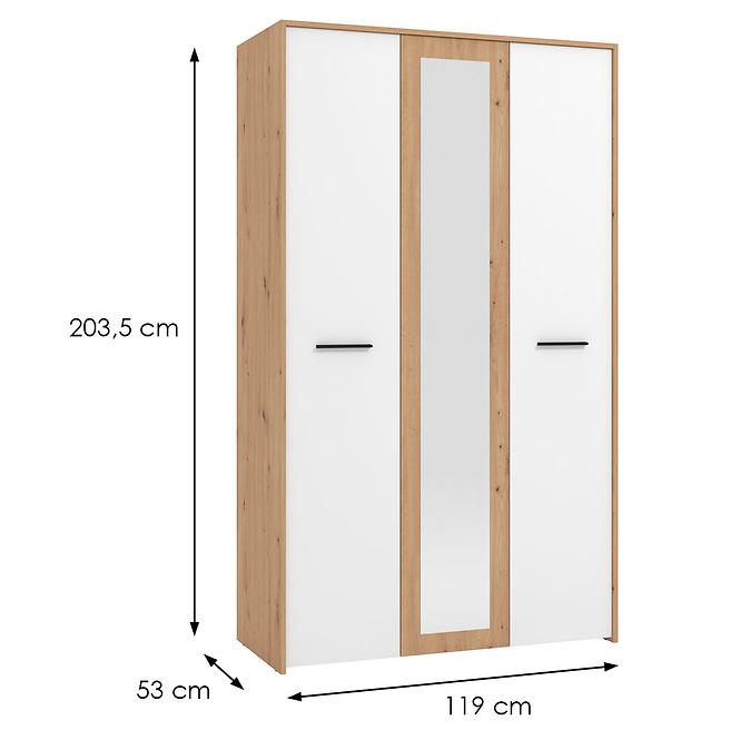 Skriňa Varadero artisan/biela 3K1O 11011608
