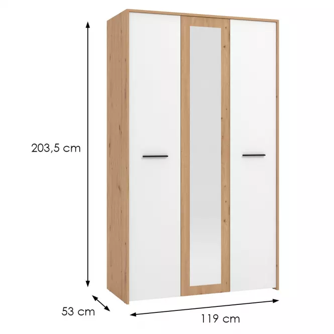 Skriňa Varadero artisan/biela 3K1O 11011608,2