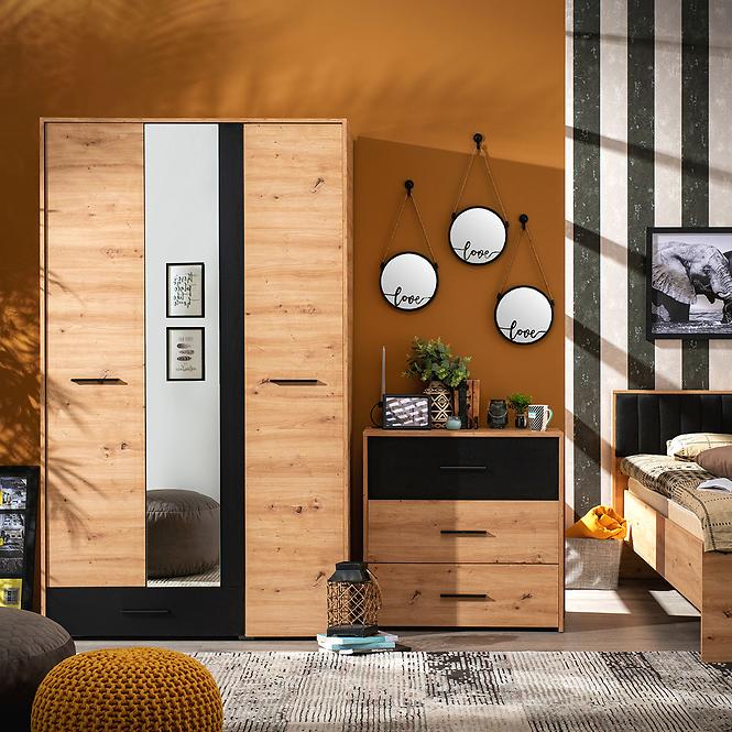 Skriňa Varadero artisan/čierny 3K1F1O 11011627,7