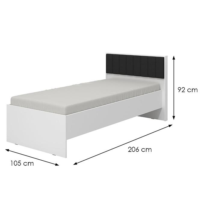 Posteľ Varadero biela/čierna 90x200 11011660,2