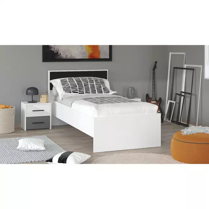 Posteľ Varadero biela/čierna 90x200 11011660