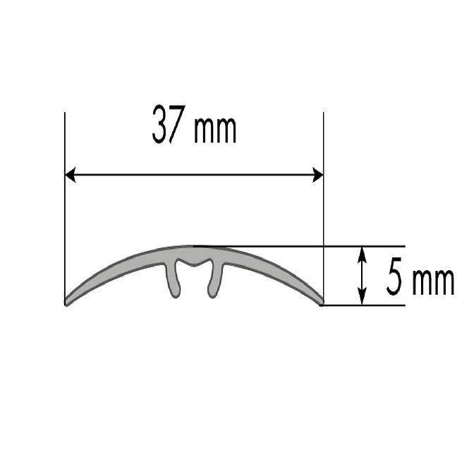 Lišta ochranná zatlačovacia LW 37 5W1 0,93 C-0 strieborny