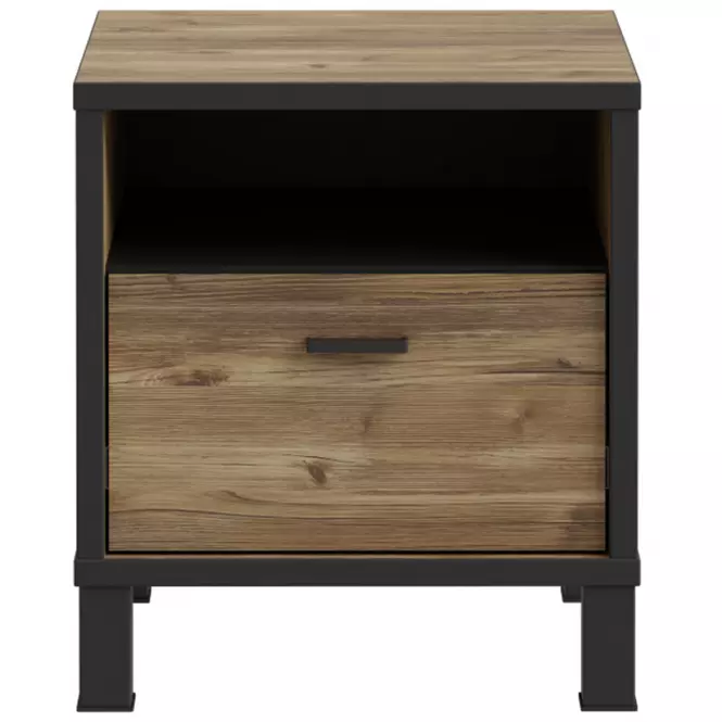 Nočný stolík Haruki HYTK011 alpský smrek/čierna,2