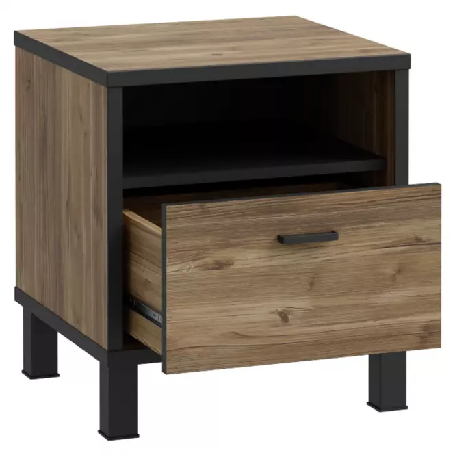 Nočný stolík Haruki HYTK011 alpský smrek/čierna,4
